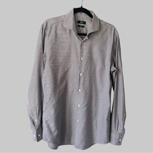 Hugo Boss Pure Cotton Jacquard Pattern Slim Fit Shirt